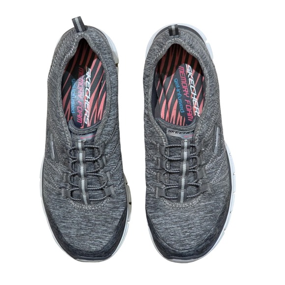 Skechers Flex Memory Foam Gel Infused Gray Trainers 9.5 - Picture 2 of 5